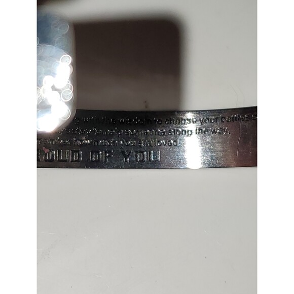 A Waves Engraved Open Bangle Cuff Bracelet Inscribed Stainless Steel - Picture 7 of 7